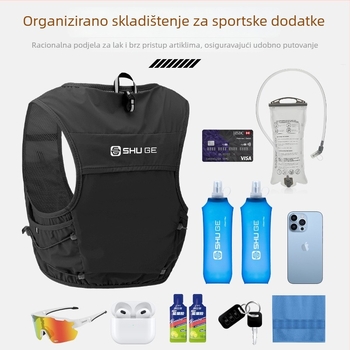 Izuzetno lagana vesta za hidrataciju za planinarenje i trčanje, prozračna, višenamjenska