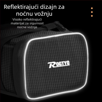 Torba za stražnje sjedalo električnog bicikla sa vodootporim zatvaračem i reflektirajućim detaljima