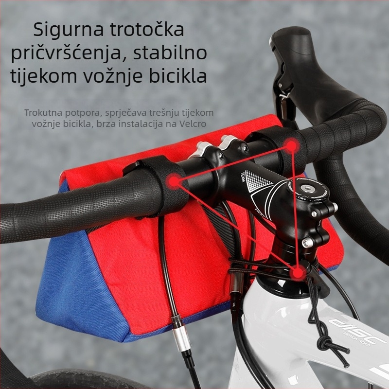 Vodootporna trokutasta torbica za bicikl – kapacitet 2L, poliester, wolfilist