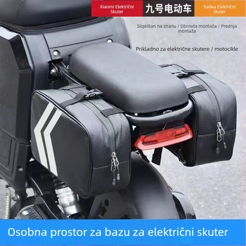 Torba za električni bicikl s bočnim pretincima i stražnjim visećim pretincom, univerzalne velike kapacitete