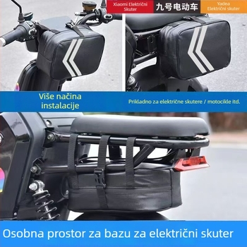 Torba za električni bicikl s bočnim pretincima i stražnjim visećim pretincom, univerzalne velike kapacitete