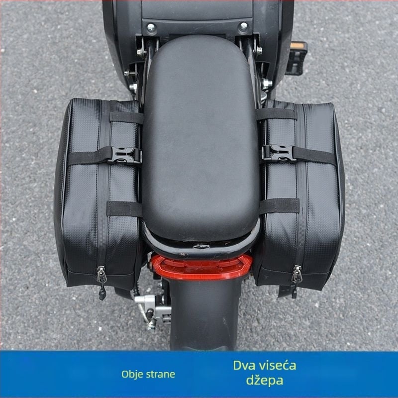 Torba za električni bicikl s bočnim pretincima i stražnjim visećim pretincom, univerzalne velike kapacitete