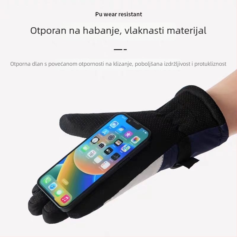 Zimske rukavice za skijanje, za vanjsku vožnju bicikla, protuklizne, otporne na vjetar, tople i vodoodbojne