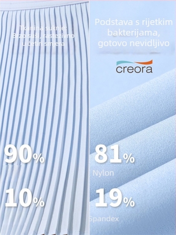 Ženska sportska plisirana suknja s visokim strukom i ugrađenim šorcima protiv prozirnosti, poliester, antibakterijska podstava 5A