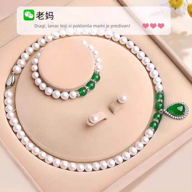 Colier s bisernih perli i privjeskom od legure (Brand: Xinjue Jewelry; Lanac: lanac od bisernih perli; Materijal: perla; Privjesak: legura; Stil: jednostavno)
