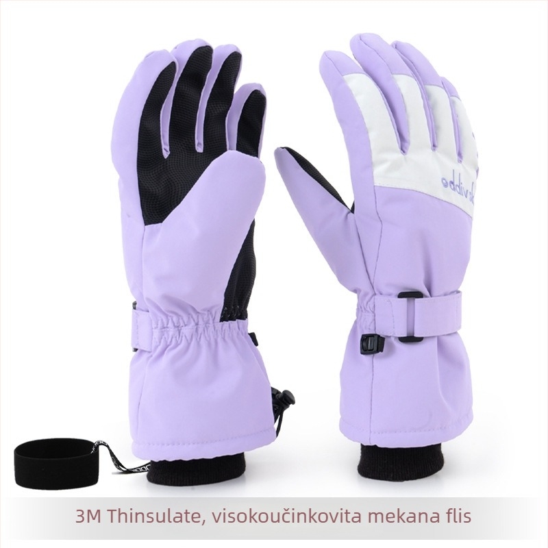 oddivski Dječje rukavice za skijanje – vodootporne i otporne na vjetar, fleece podstava, vanjski Oxford materijal, unutarnja poliester podstava, vodootpornost 20000