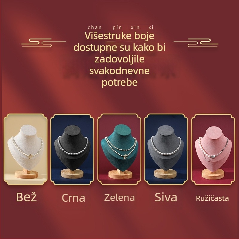 Jednostruki stalak za lanac s baršunastim držačem privjeska, dodaci za nakit, kutija za poklon, privjesak u djevojačkom stilu
