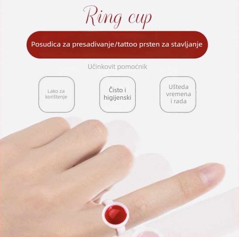 Bijela tvrda plastična čašica za pigment za trepavice, velika veličina, s razdvojenim uzorkom, čašica za pigment za polupermanentni make-up