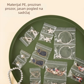 Dvostruko slojna prozirna vrećica sa zatvaračem za pakiranje nakita, ABS+PE, unutarnje pakiranje, tiskano
