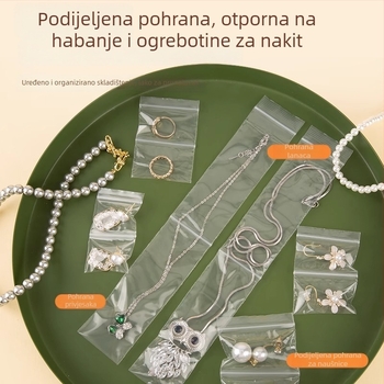 Dvostruko slojna prozirna vrećica sa zatvaračem za pakiranje nakita, ABS+PE, unutarnje pakiranje, tiskano