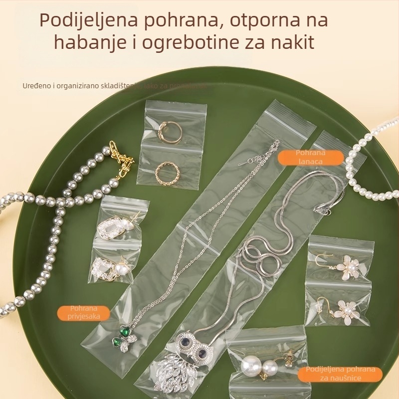 Dvostruko slojna prozirna vrećica sa zatvaračem za pakiranje nakita, ABS+PE, unutarnje pakiranje, tiskano
