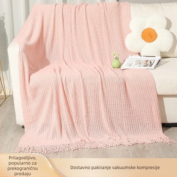 Ins stil deka od akrilnih vlakana s resicama, jednobojna, za sve sezone