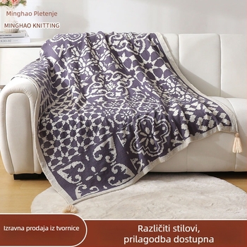 Deka za bacanje s geometrijskim uzorkom, 800-999 g, poliester, proizvod prve klase