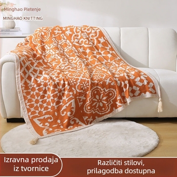 Deka za bacanje s geometrijskim uzorkom, 800-999 g, poliester, proizvod prve klase