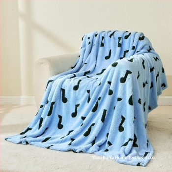 Flaneli pokrivač s 3D glazbenim uzorkom, poliester tkanina, za proljeće i jesen