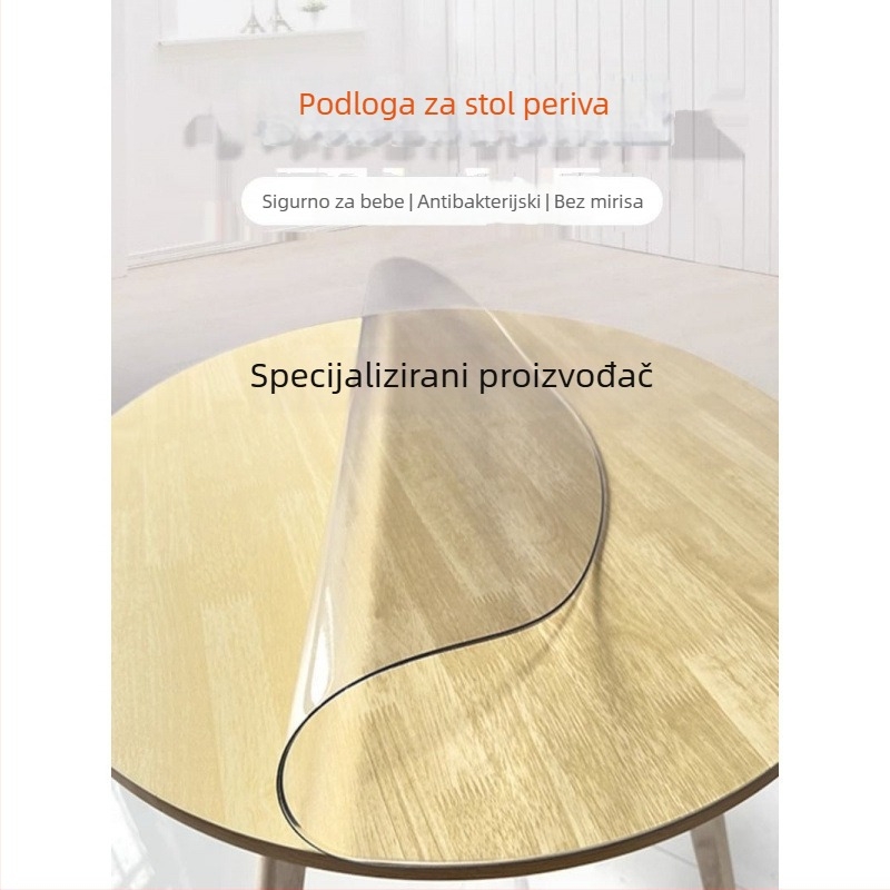 Okrugli PVC stolnjak, proziran, za kućnu upotrebu i restorane, vodootporan i otporan na ulje, moderan minimalistički stil, uzorci: pruge, jednobojan, biljke i cvijeće.