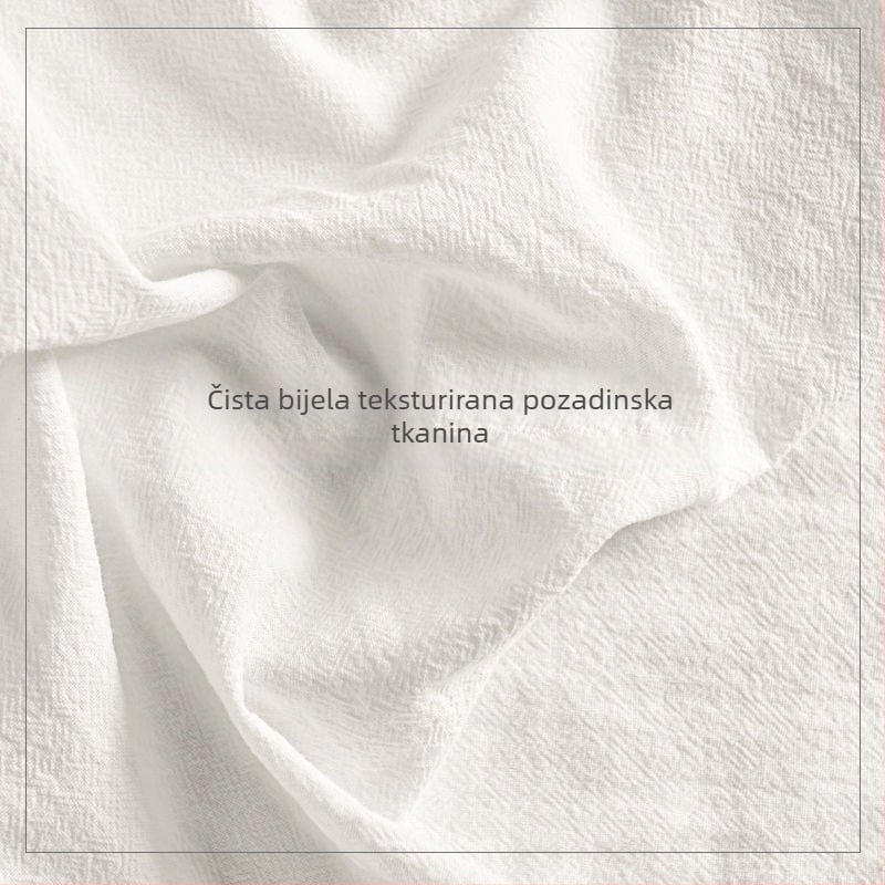 Bijeli teksturirani pamučni stolnjak, pozadina za fotografiranje hrane, rekviziti za flat lay