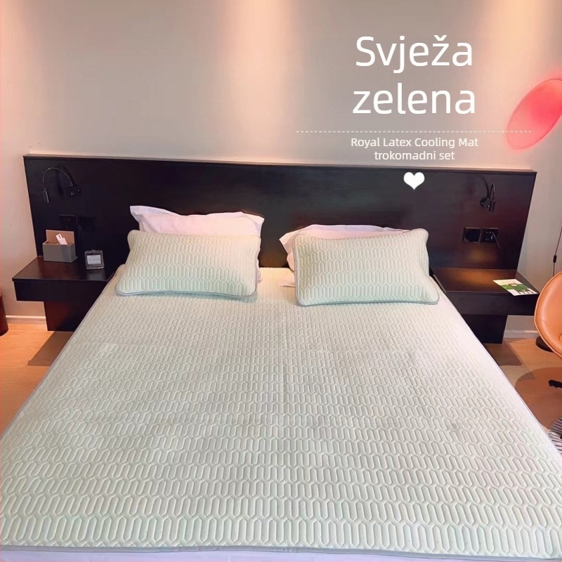 Trodijelni set od prirodnog lateksa, rashladna prostirka, sklopiva, latex sadržaj >90%, tiskana tkanina