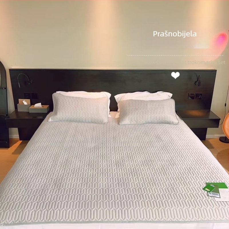 Trodijelni set od prirodnog lateksa, rashladna prostirka, sklopiva, latex sadržaj >90%, tiskana tkanina