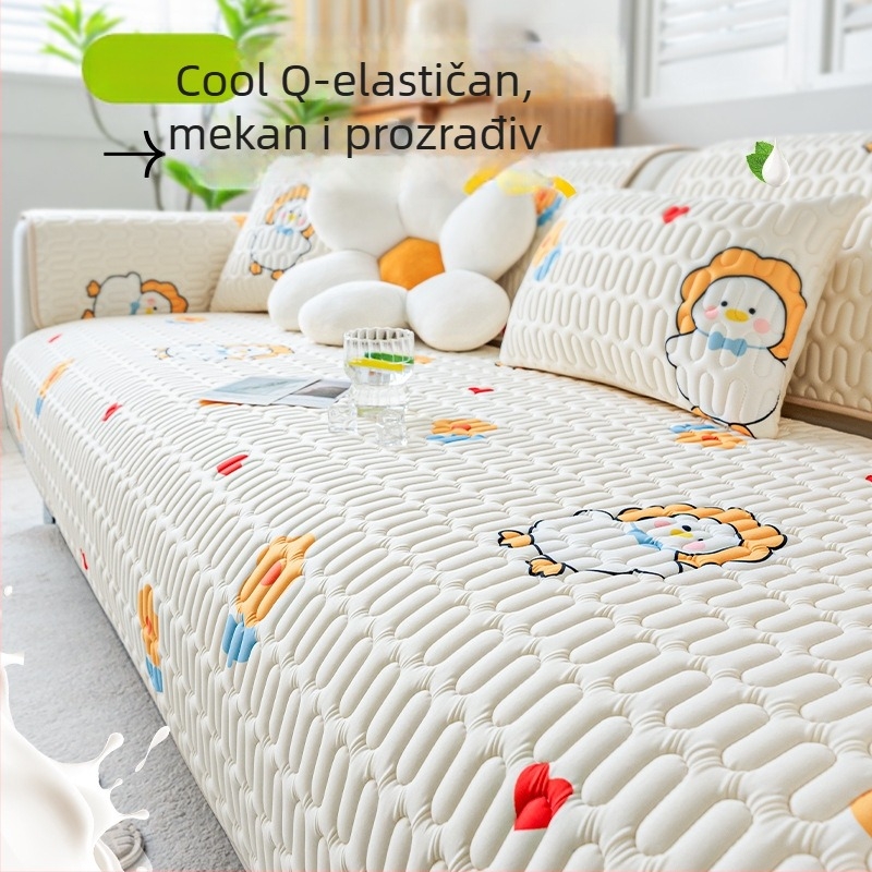 Jastuk za kauč od ledene svile, uzorak slatkih životinja, pogodna kutna sofa, jednostavan stil, tip jastuka (leden svile; uzorak slatkih životinja; kutna sofa; jednostavan stil)