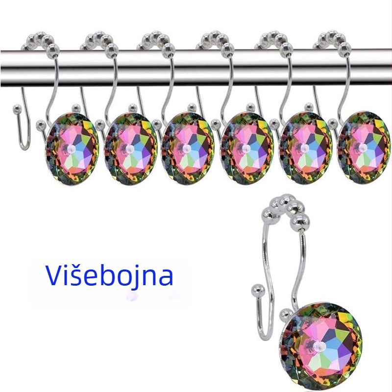 Akrilne dvostruke kukice za zavjese, set u kutiji, više boja, Ming Crown