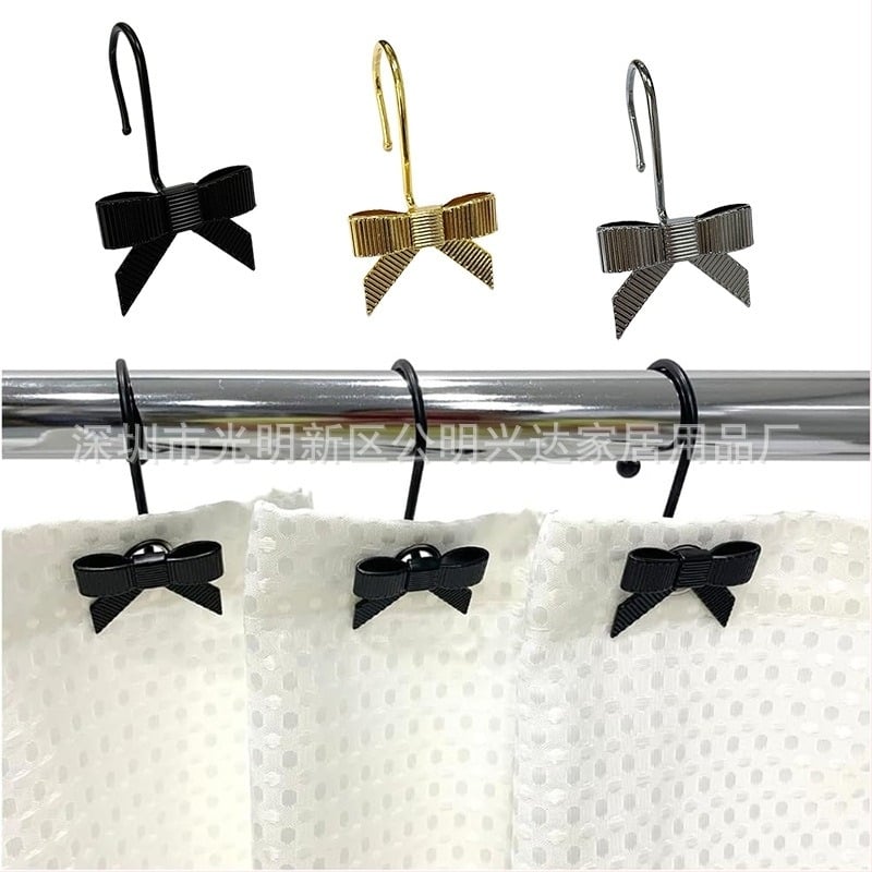 Kuka za zavjesu za tuš iz cinkovog legura, dekorativna, jednostruka kuka Nordic stil, 12 komada