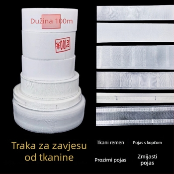 Zavjesna traka, perforirana poliester/pamuk, korejski presavijeni tekstil, anti-rebound, otporna na starenje i UV, dvostruka namjena