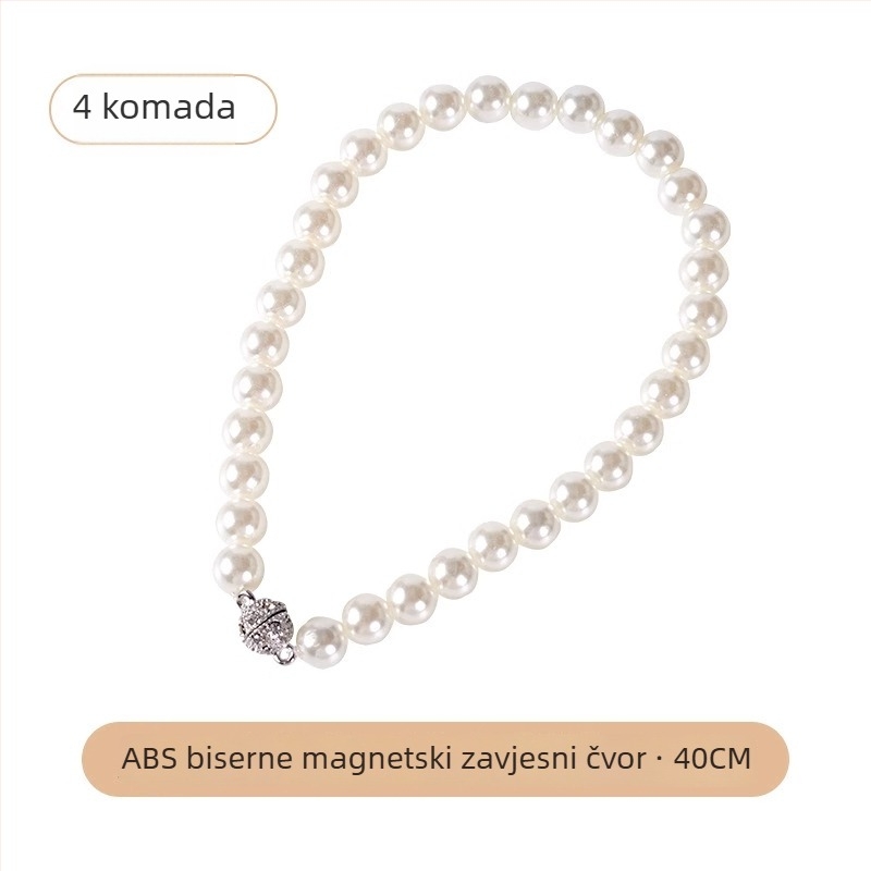 Par bisernih zavjesnih traka s magnetskim kopčama i užicama za zavjese za krevet
