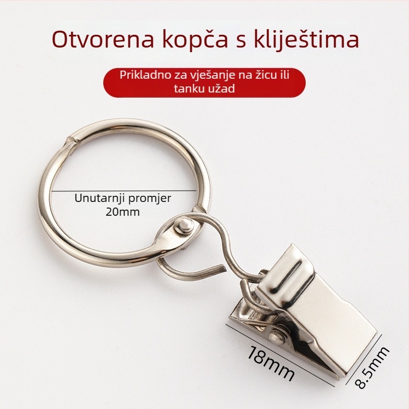 Željezni prstenovi za zavjese s klipsama – za vješanje zavjesa, moderni minimalistički stil