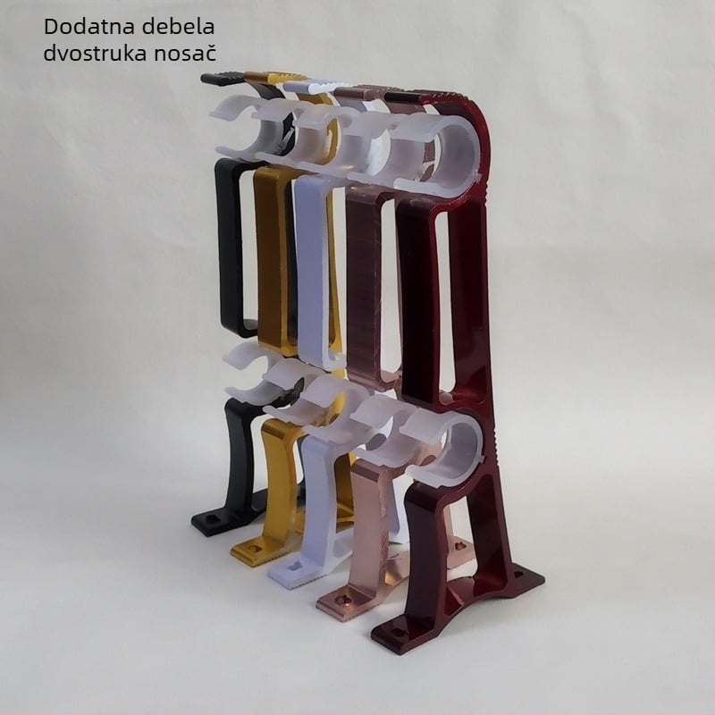 Držač za zavjese, bočno postavljen, ojačani aluminijski dvostruki nosač, moderan stil