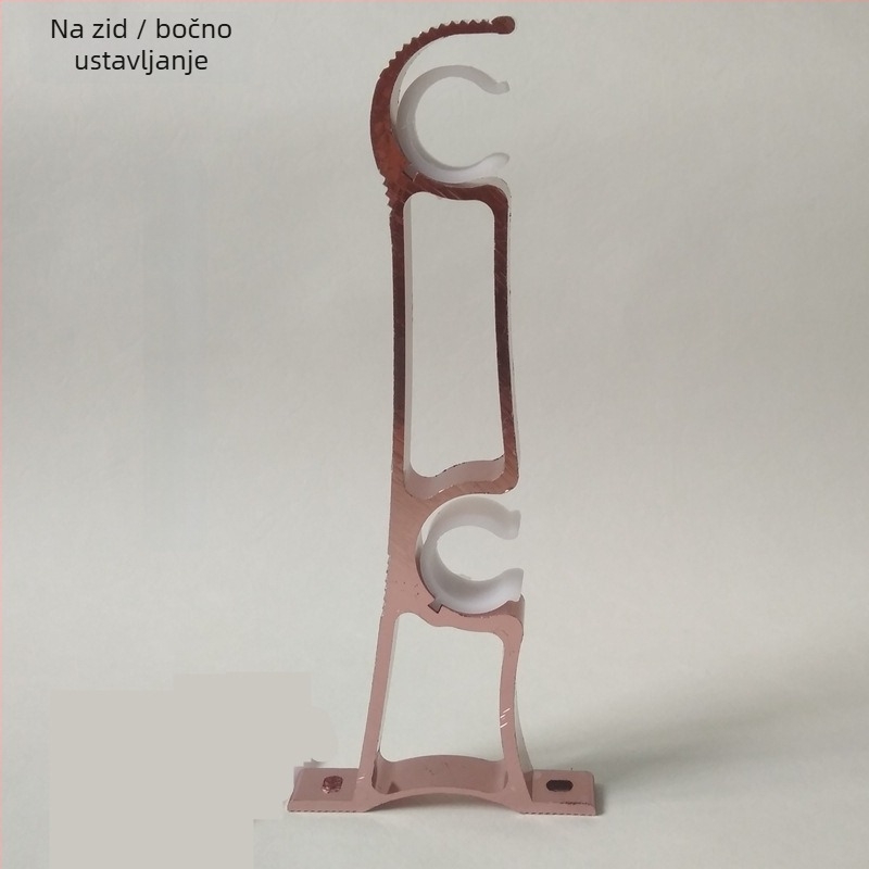 Držač za zavjese, bočno postavljen, ojačani aluminijski dvostruki nosač, moderan stil