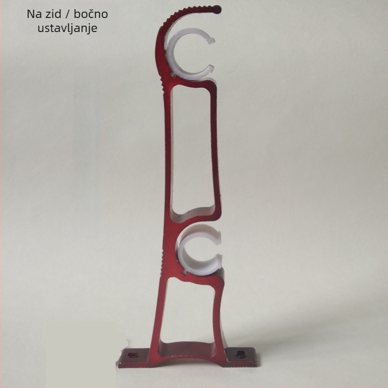 Držač za zavjese, bočno postavljen, ojačani aluminijski dvostruki nosač, moderan stil