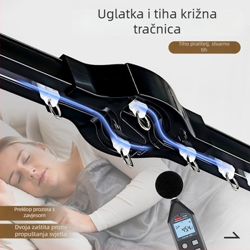 Aluminijska zavjesa tračnica s dvostrukom tračnicom, tiho klizanje, gornja montaža