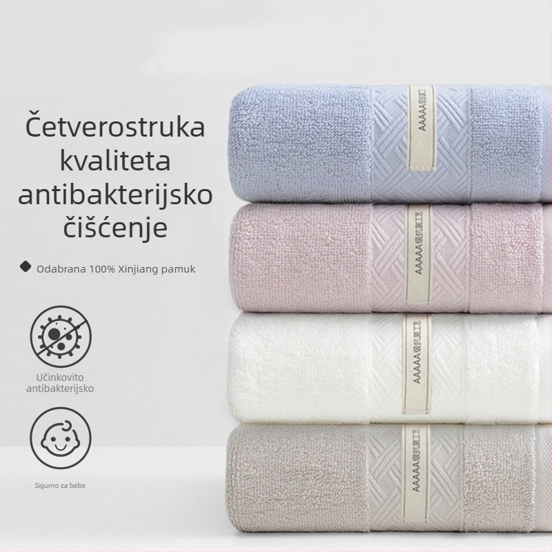 Pamuk antibakterijski ručnik za lice, 32s pređa, obična tkanina, težina 80–100 g