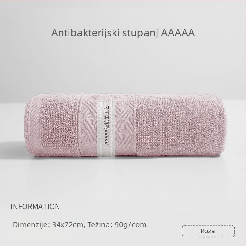 Pamuk antibakterijski ručnik za lice, 32s pređa, obična tkanina, težina 80–100 g