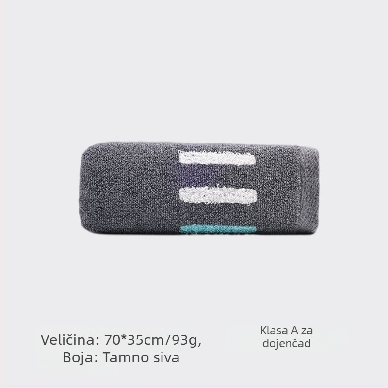 King Shore 7A Antibakterijski ručnik za lice, 100% pamuk, 18×2 vlakana, vezenje i šivanje, 80–100 g