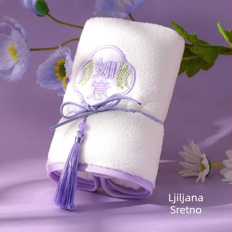 Izvezeni ručnik s resicama za vjenčanja – poklon za kumice, luksuzni ručnik, 80-100 g, koralni flis, 150D pređa