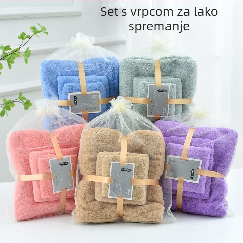 Set ručnika od Coral Fleece, upija vlagu, bez vlakana, brzo se suši, za kućnu upotrebu