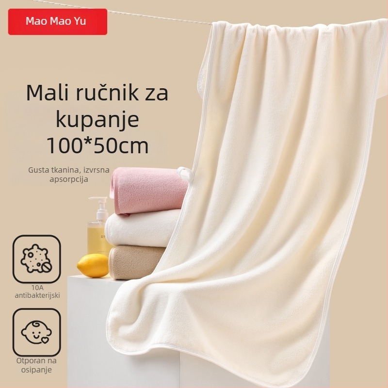 Drizzle antibakterijski ručnik od koralnog flisa za lice i kosu – mekan, upija, nježan prema koži, kućna uporaba