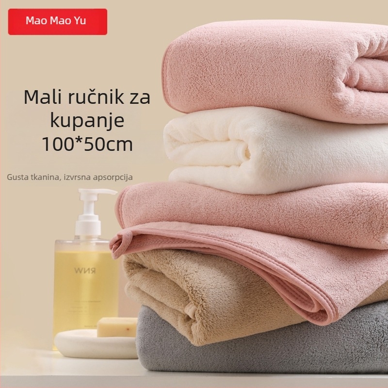 Drizzle antibakterijski ručnik od koralnog flisa za lice i kosu – mekan, upija, nježan prema koži, kućna uporaba