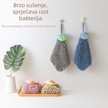 Viseći chenille ručnik za ruke s dizajnom voća, apsorpcijski za kupaonu, za djecu, 80–100 g, pređa 32, šivanje