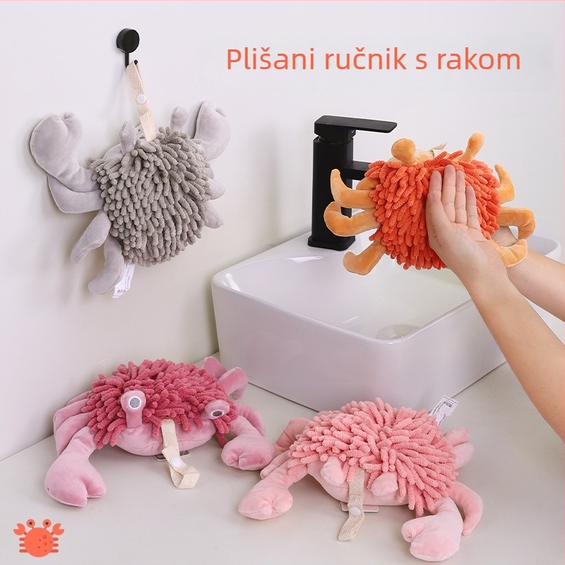 Chenille ručnik-pluša igračka u obliku raka, 100–120 g, jednostavno tkanje, poliester