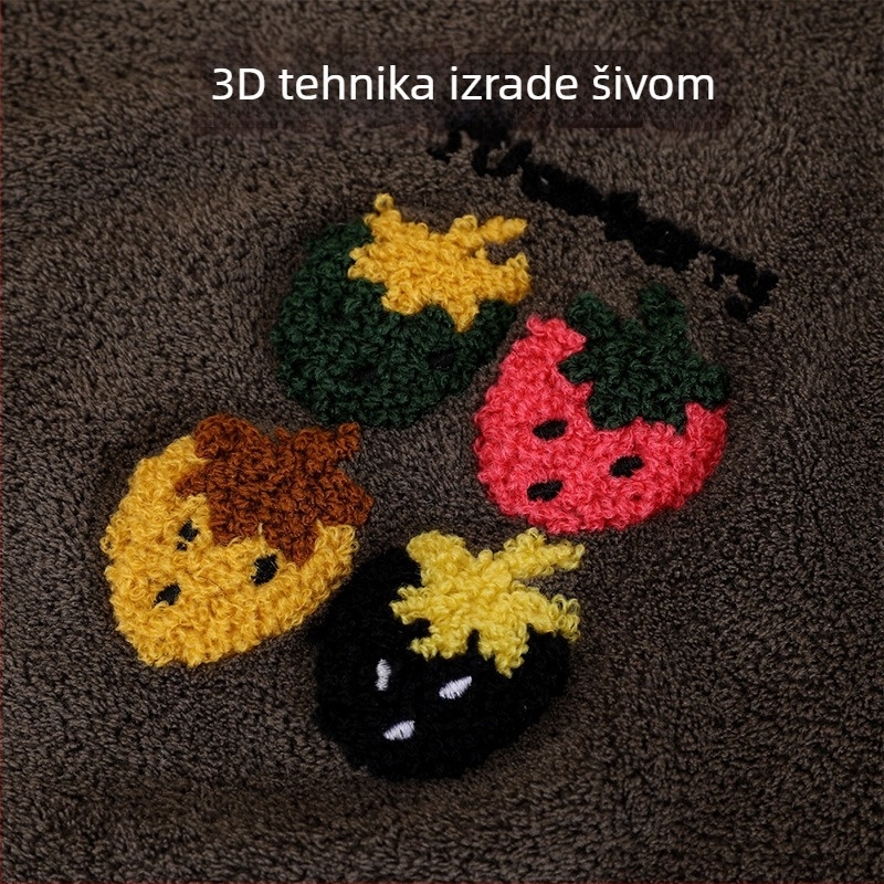Ou Yaxuan koralni fleece warp-knit ručnik za lice, s šivanjem jagode, mekan i upijajući; težina 80–100 g; šivanje i rub; prilagodljivo.