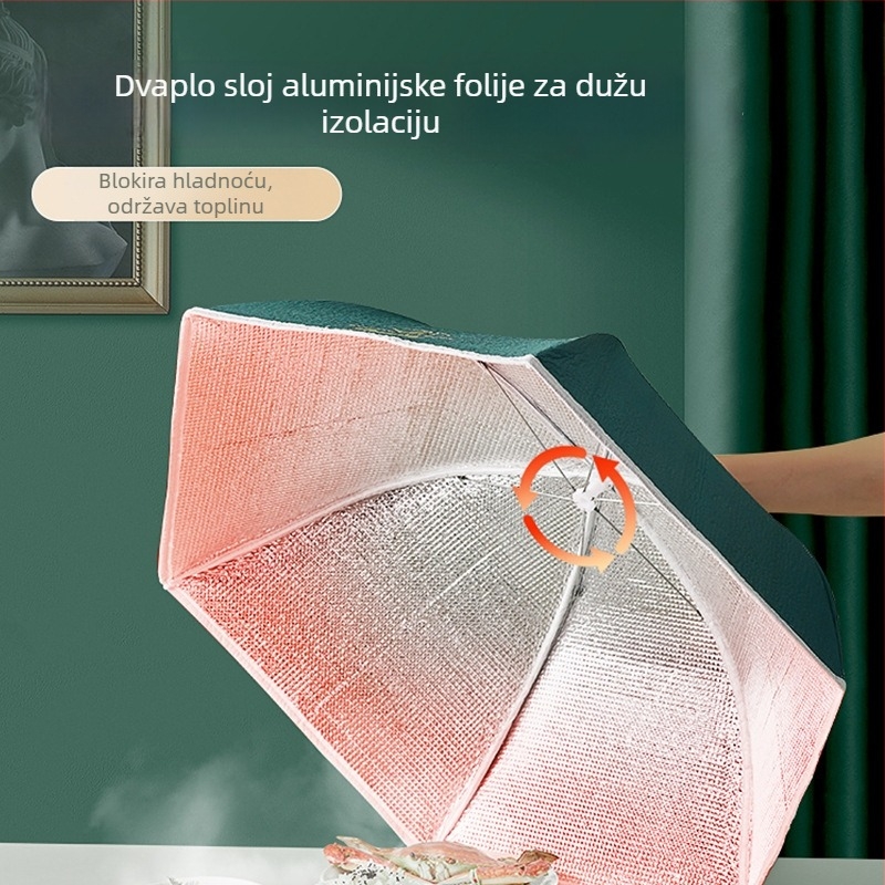 Izolirani poklopac za posuđe za kućnu upotrebu (Brend Caberry; Materijali: Oxford platno + izolacijski pamuk + aluminijska folija; Funkcije: izolacija, zaštita od prašine)
