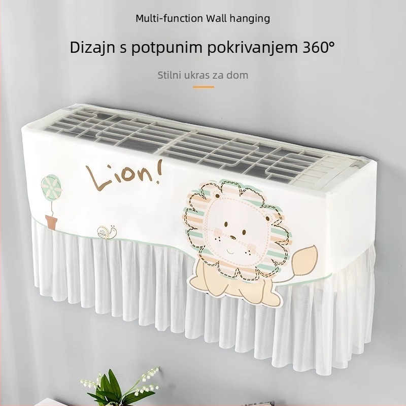 Poklop za klima-uređaj – okrugli čipkasti vez, univerzalni, moderni minimalistički stil