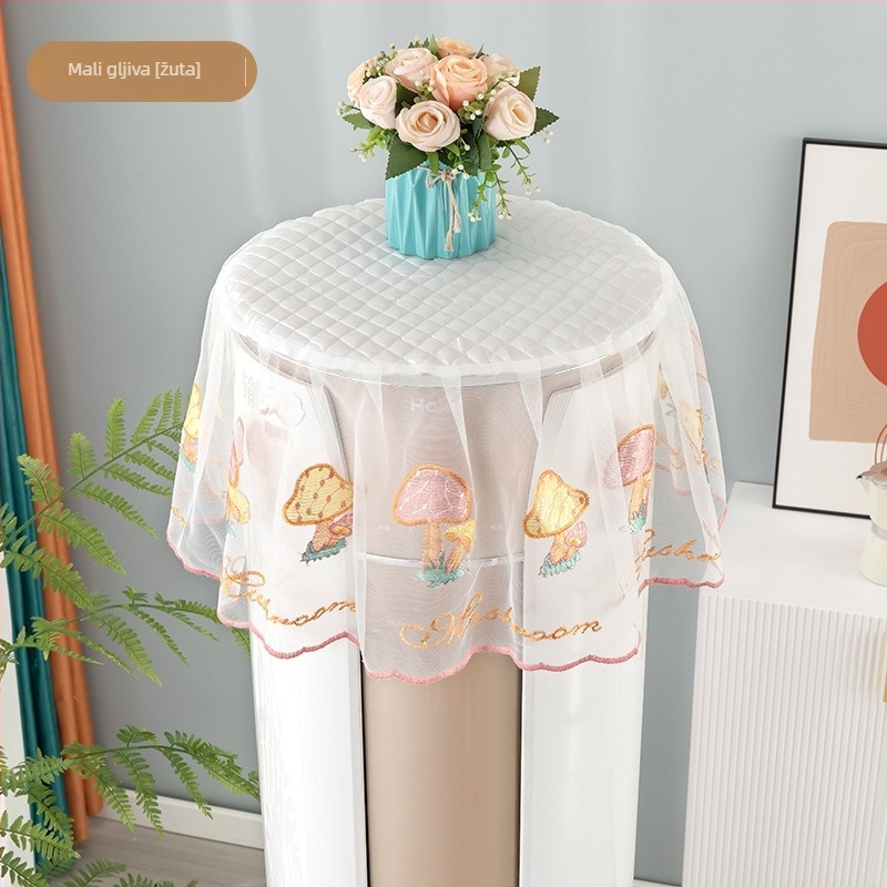 Poklop za klima-uređaj – okrugli čipkasti vez, univerzalni, moderni minimalistički stil