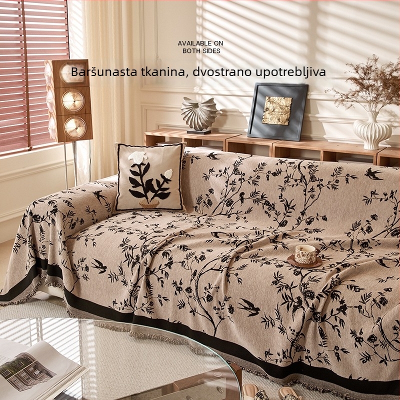 Chenille navlaka za kauč – francuski vintage stil, vrhunska kvaliteta, univerzalno za sve godišnje doba, zaštita od ogrebotina mačaka za kutni kauč.
