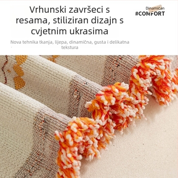 Chenille navlaka za kauč s motivima snježnih pahulja i cvjetnih uzoraka, božićni stil, za sekcijsku garnituru