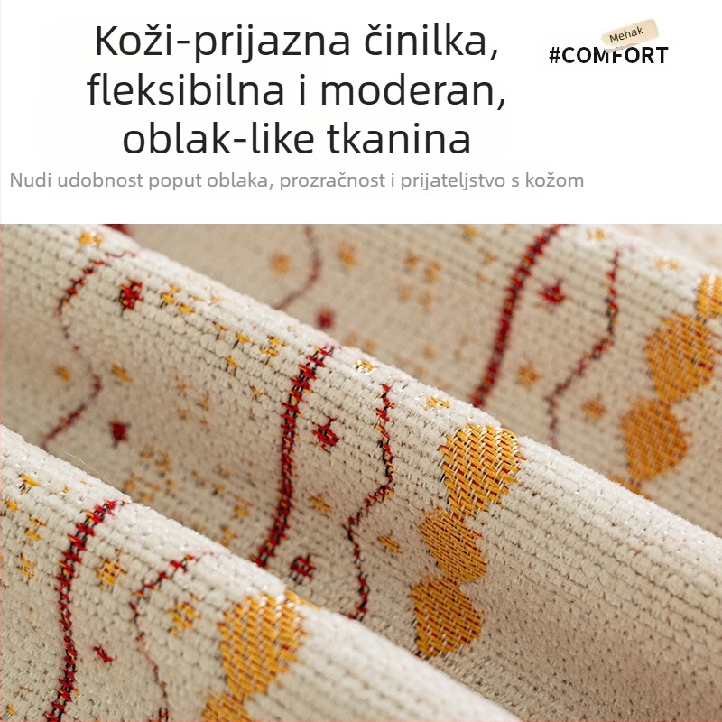 Chenille navlaka za kauč s motivima snježnih pahulja i cvjetnih uzoraka, božićni stil, za sekcijsku garnituru