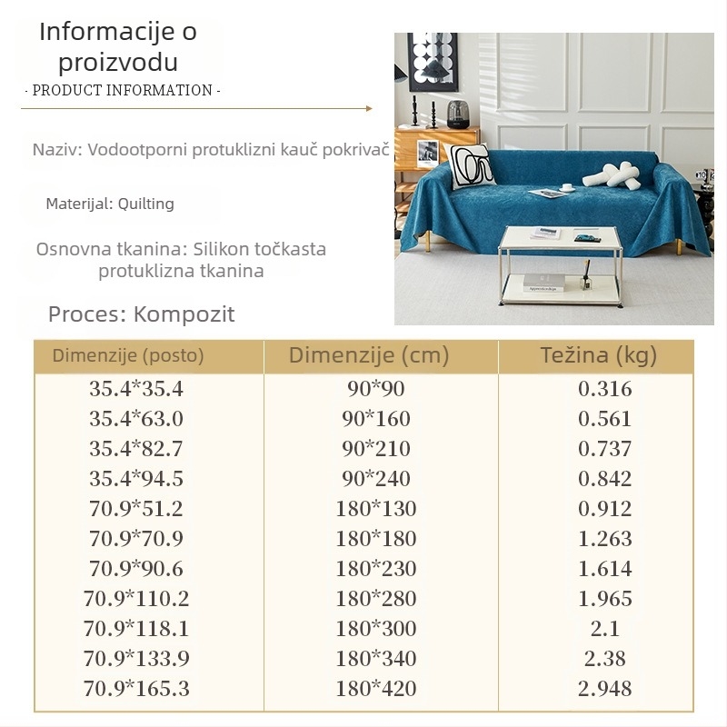 Chenille navlaka za kauč – marka Jinna dunyang, minimalistički stil, prilagodljivo